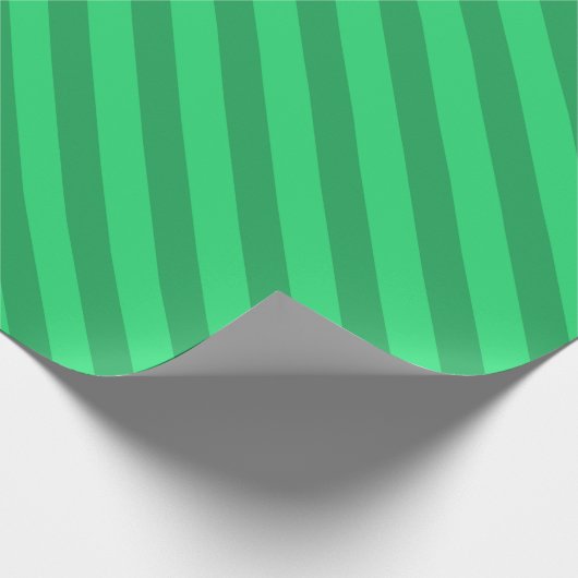 Classic Green Stripes Weihnachten Geschenkpapier (Ecke)