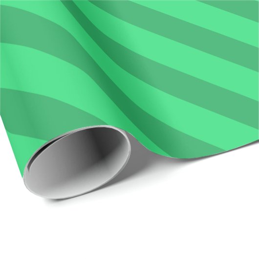 Classic Green Stripes Weihnachten Geschenkpapier (Rolleneckpunkt)