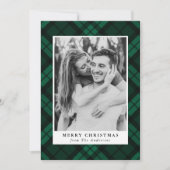 Classic Green Tartan Kariertes Foto Feiertagskarte (Vorderseite)