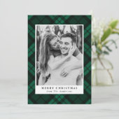 Classic Green Tartan Kariertes Foto Feiertagskarte (Stehend Vorderseite)