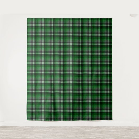 Classic Green Tartan Plaid. Wandteppich (Vorderseite)