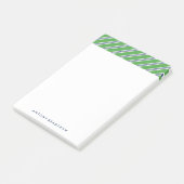 Classic Green und Blue Stripes Post-it Klebezettel (angewinkelt)
