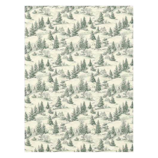 Classic Green und Cream Toile Französisch Weihnach Tischdecke (Vorderseite)