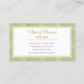 Classic Green und Gold Muster mit Firmennamen Visitenkarte (Rückseite)