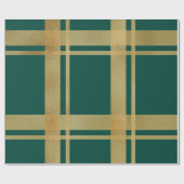 Classic Green und Gold Tartan Geschenkpapier (Flach)