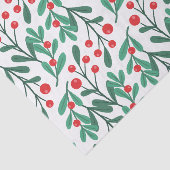 Classic Green und Red Christmas Floral Tissue Seidenpapier (Ausschnitt)