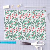 Classic Green und Red Christmas Floral Tissue Seidenpapier (Handwerk)