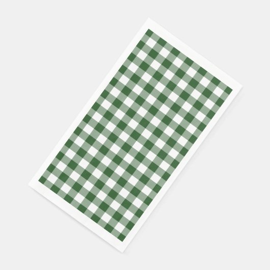 Classic Green und White Gingham Karo Serviette (Ecke)