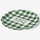 Classic Green und White Gingham Pattern GRILLEN Pa Pappteller (Schrägansicht)