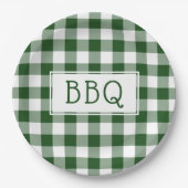 Classic Green und White Gingham Pattern GRILLEN Pa Pappteller (Vorderseite)
