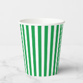 Classic Green und White Vertikal Striping Pappbecher (Rückseite)