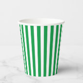 Classic Green und White Vertikal Striping Pappbecher (Vorderseite)