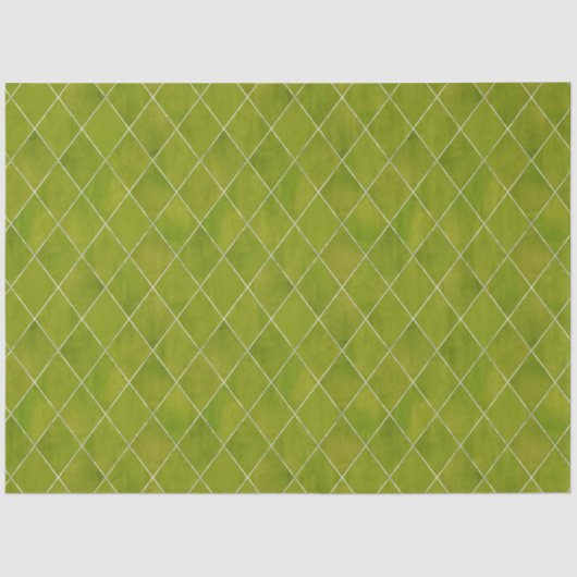 Classic Green Velvet Raute Muster Luxus Seidenpapier (Vorderseite)