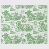 Classic Green Vintag French Chateau Toile Geschenkpapier (Flach)