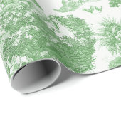 Classic Green Vintag French Chateau Toile Geschenkpapier (Rolleneckpunkt)