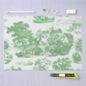 Classic Green Vintag French Chateau Toile Seidenpapier (Handwerk)