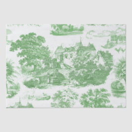 Classic Green Vintag French Chateau Toile Seidenpapier