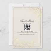 Classic Green Wedding Einladung mit QR Code (Rückseite)