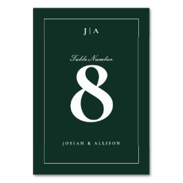 Classic Green Wedding Tischnummer