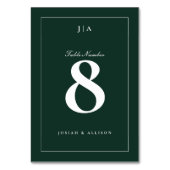 Classic Green Wedding Tischnummer (Vorderseite)