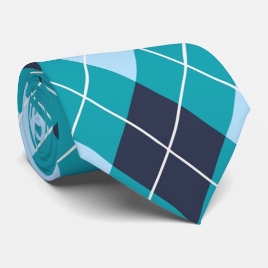 Classic Green White Black Pattern Neck Tie Krawatte (Gerollt)