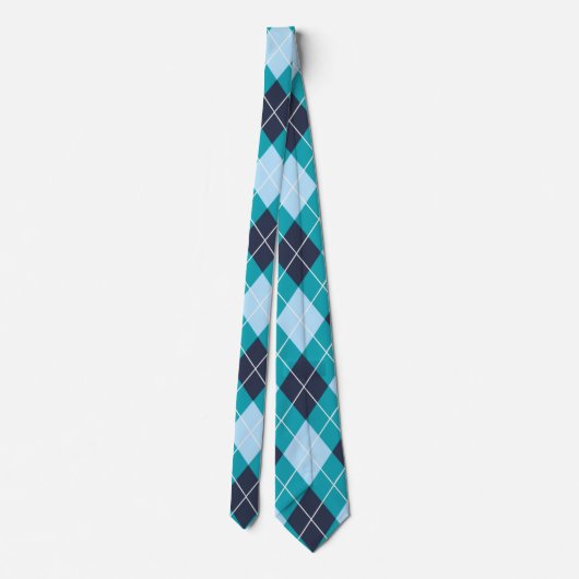 Classic Green White Black Pattern Neck Tie Krawatte (Rückseite)
