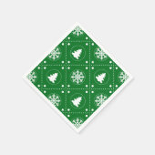 Classic Green White Christmas Pattern Serviette (Ecke)