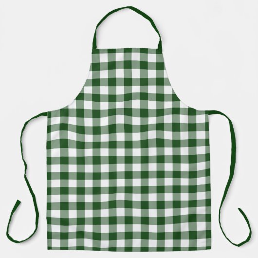 Classic Green White Gingham Karo Pattern Schürze (Vorderseite)