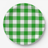 Classic Green & White Gingham Summer Picnic Pappteller (Vorderseite)