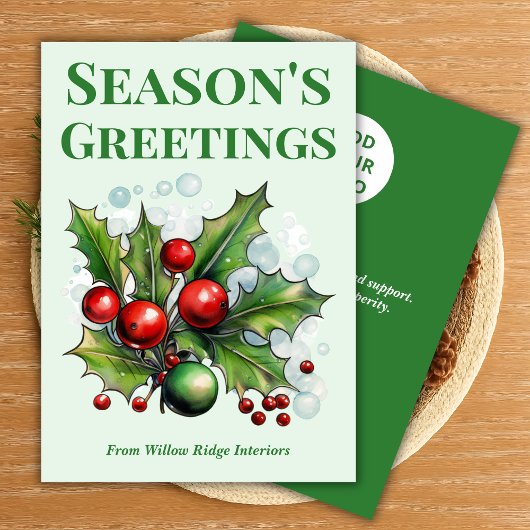 Classic Green & White Holiday Card Feiertagskarte