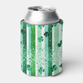 Classic Green White Vertical Stripes Shamrocks Dosenkühler (Kanne Vorderseite)