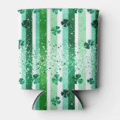 Classic Green White Vertical Stripes Shamrocks Dosenkühler (Vorderseite)