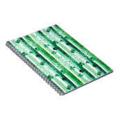Classic Green White Vertical Stripes Shamrocks Notizblock (Rechte Seite)