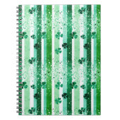 Classic Green White Vertical Stripes Shamrocks Notizblock (Vorderseite)