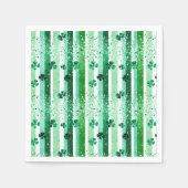 Classic Green White Vertical Stripes Shamrocks Serviette (Vorderseite)