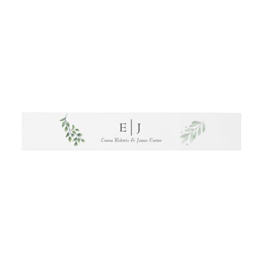 Classic Greenery Monogram Invitation Belly Band (Flach)