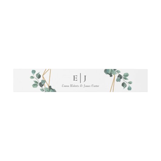 Classic Greenery Monogram Invitation Belly Band (Flach)