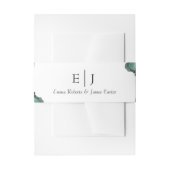 Classic Greenery Monogram Invitation Belly Band (Vorderseite Beispiel)