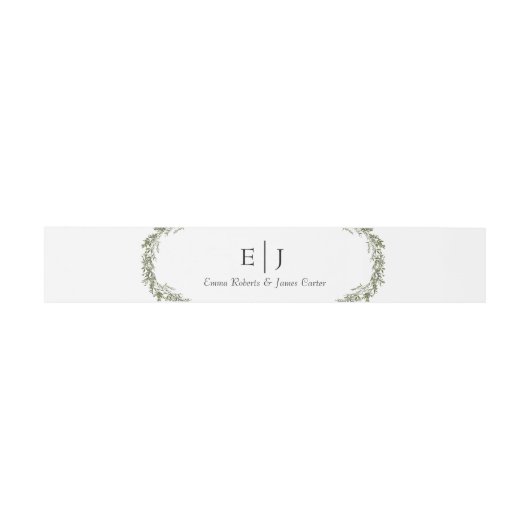 Classic Greenery Monogram Invitation Bly Band (Flach)