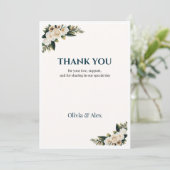 Classic Greenery Wedding Thank You Einladung (Stehend Vorderseite)