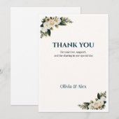 Classic Greenery Wedding Thank You Einladung (Vorne/Hinten)