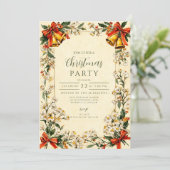 Classic Greenery Weihnachten Einladung (Stehend Vorderseite)