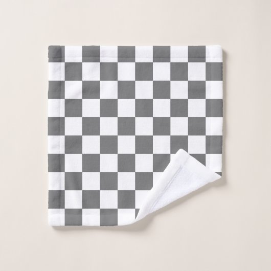 Classic grey checkerboard badhandtuch set (Waschlappen)