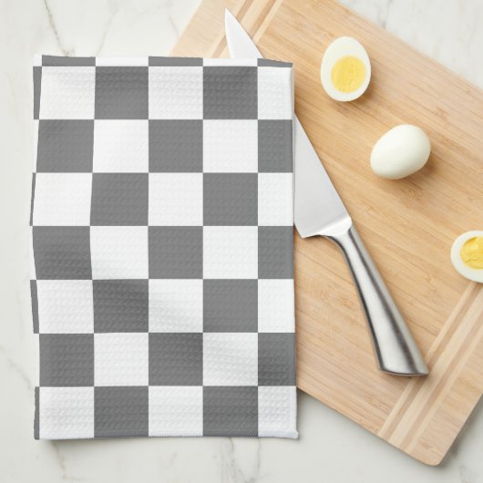 Classic grey checkerboard geschirrtuch (Viertel Falte)