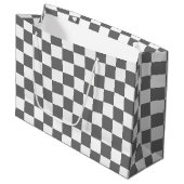 Classic grey checkerboard große geschenktüte (Vorderseite Schrägansicht)