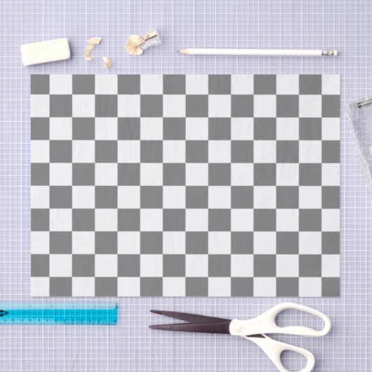 Classic Grey checkerboard  Seidenpapier (Handwerk)