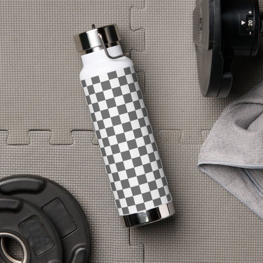 Classic grey checkerboard trinkflasche (Fitnesstudio (gedreht))