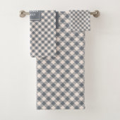 Classic Grey Tartan Personalized Family Gift Badhandtuch Set (Insitu)