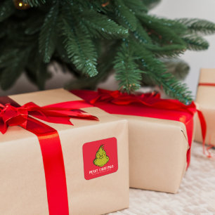 Classic Grinch   Christmas - Personalized Quadratischer Aufkleber