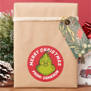 Classic Grinch Frohe Weihnachten Runder Aufkleber